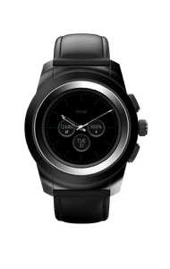 NoiseFit Fusion Hybrid Smart Watch with Leather Strap (Classic Black)