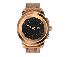 Load image into Gallery viewer, NoiseFit Fusion Hybrid Smartwatch with Metal Strap (Rose Gold)
