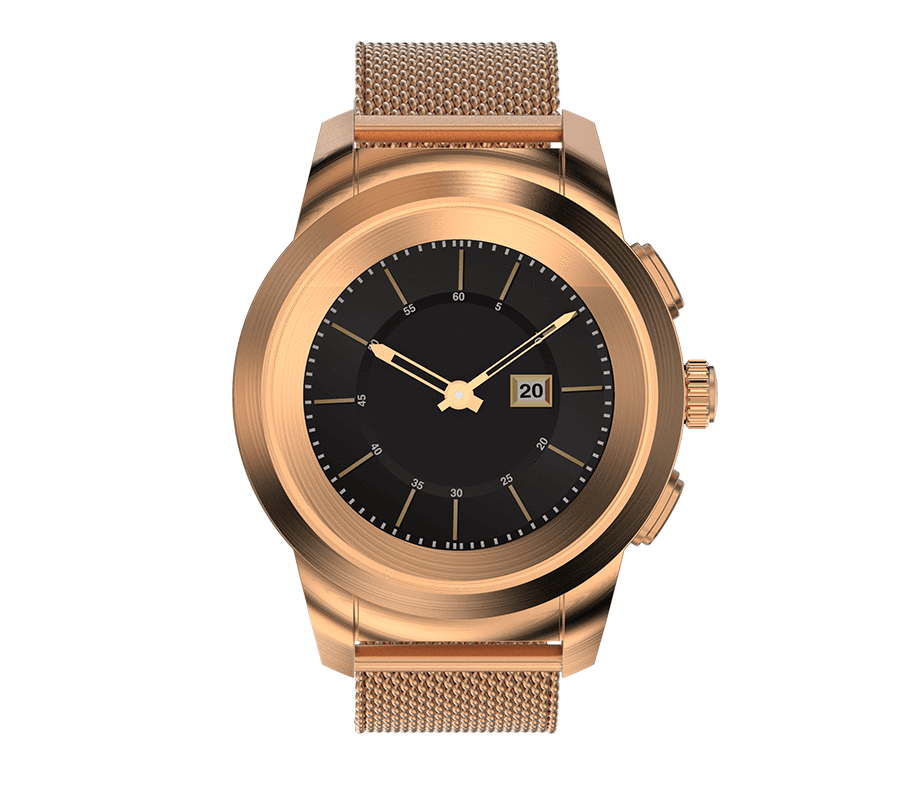 NoiseFit Fusion Hybrid Smartwatch with Metal Strap (Rose Gold)