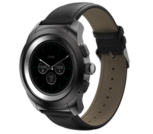 NoiseFit Fusion Hybrid Smart Watch with Leather Strap (Classic Black)
