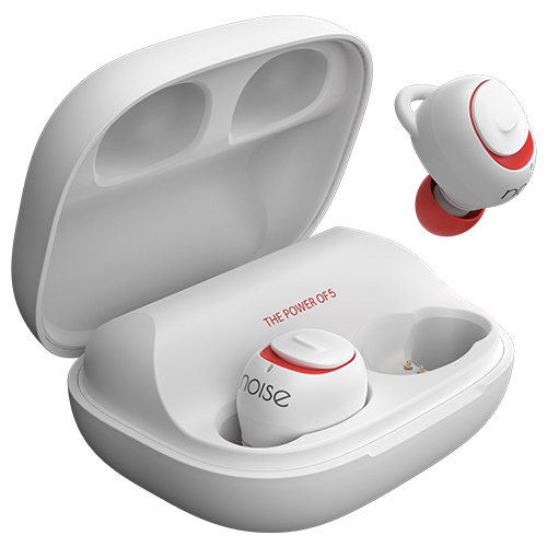 Noise Shots X5 CHARGE Truly Wireless Bluetooth Earbuds Earphones with Charging Case - Candy White